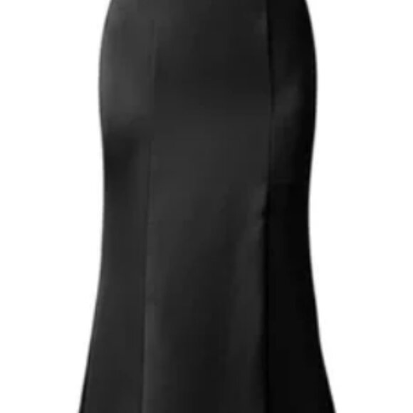 Amsale Bella Bridesmaids Chloe dress black fluid satin size 6 - Picture 2 of 12